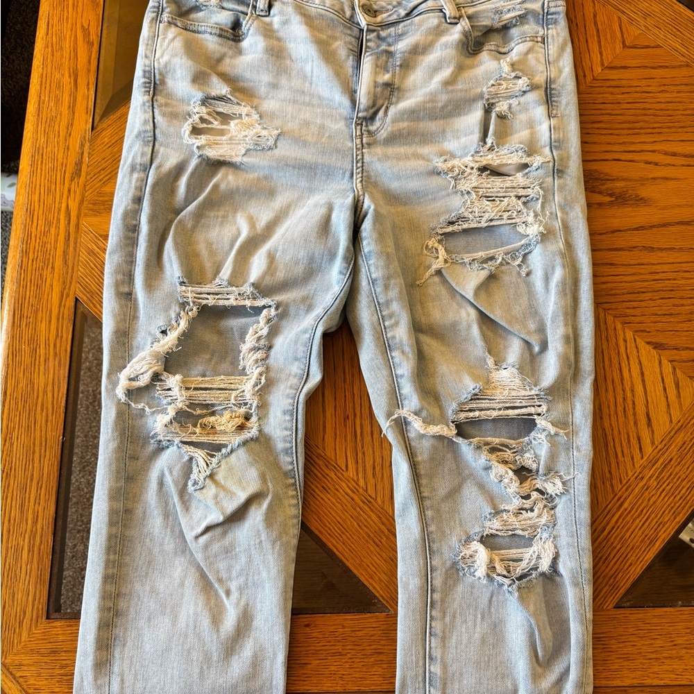 American Eagle Outfitters Blue Ankle Cropped Jeans